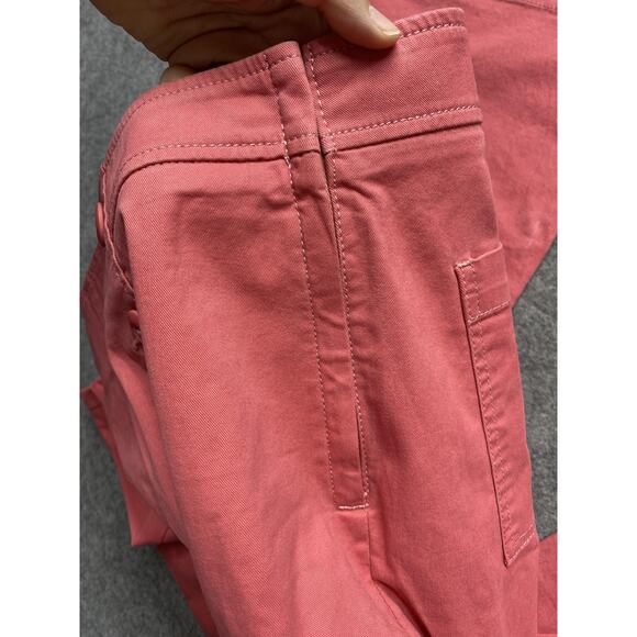 LOFT Pants Womens 8 Coral Sailor Wide Leg High Rise Button Front Chino - Picture 12 of 16
